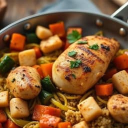 Mediterranean Chicken and Veggie One-Pan Delight